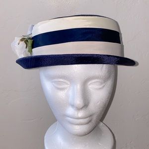 Vintage Navy & White Hat